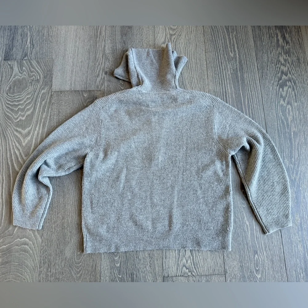J.Crew Wool Blend Knit Half Zip Sweater in Gray Size Large
